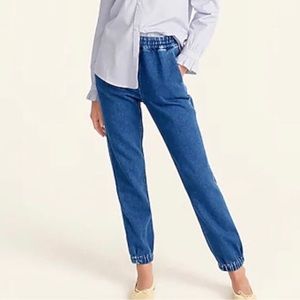 White J. Crew Denim Joggers